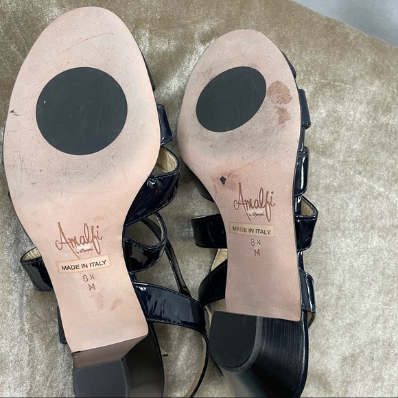 Amalfi by Rangoni Navy Patent Leather Heeled Sandal 8.5 M - Picture 7 of 8